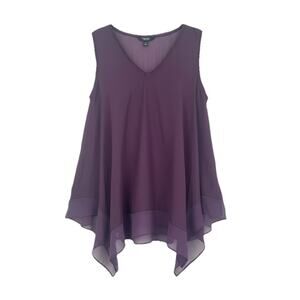 Simply Vera Vera Wang Purple Sleeveless Layered Tunic Top Women’s Large